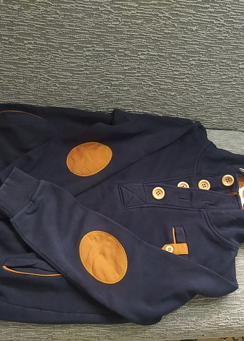 Düğmeli Lacivert Erkek Çocuk Sweatshirt - Görsel 3