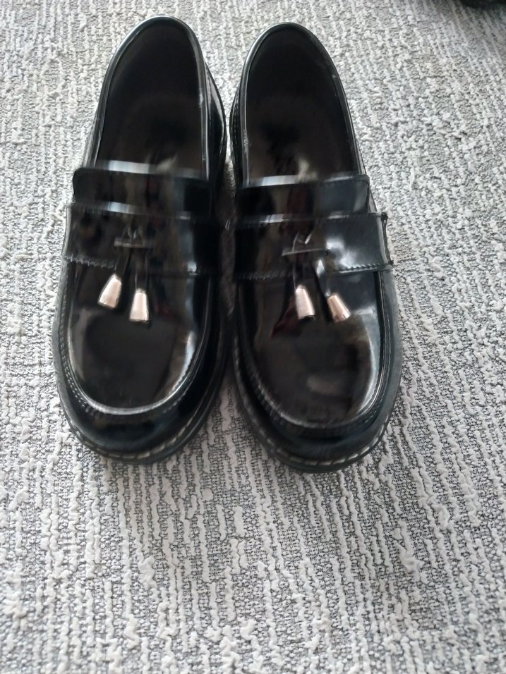 Siyah Parlak Tokalı Erkek Çocuk Loafer - Görsel 2