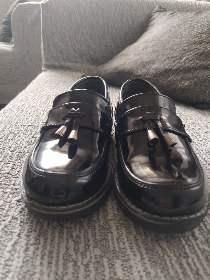 Siyah Parlak Tokalı Erkek Çocuk Loafer - Görsel 3