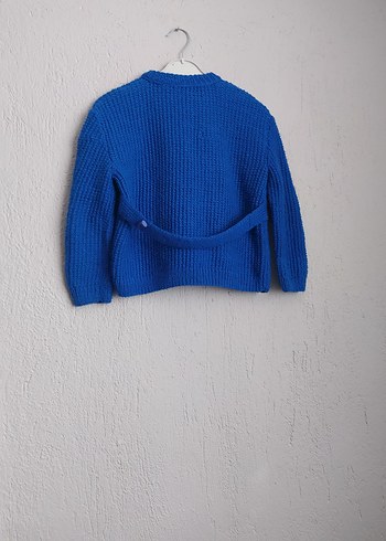 Erkek Çocuk Mavi Örgü Hırka - Görsel 2