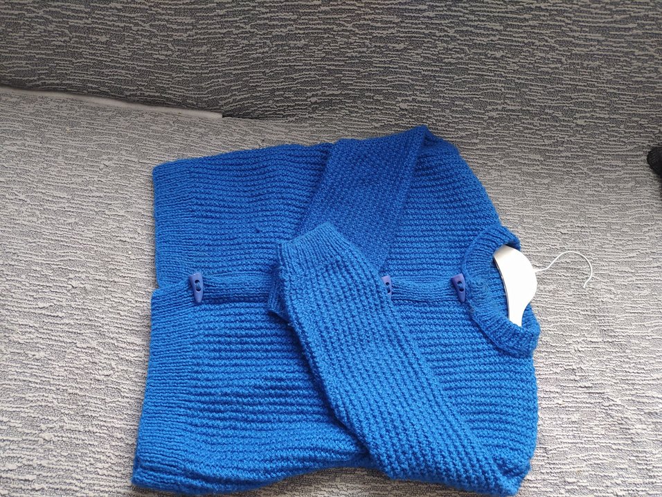 Erkek Çocuk Mavi Örgü Hırka - Görsel 3