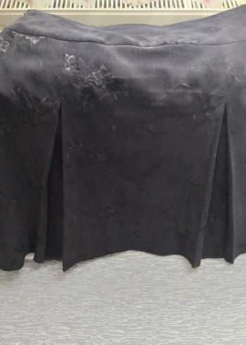 Siyah Nakışlı kadife Mini Etek - Görsel 4