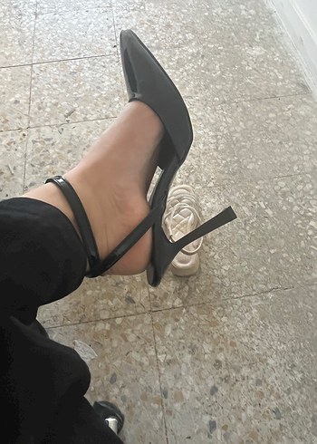 Diğer Klasik Siyah Yılan Desenli Stiletto
