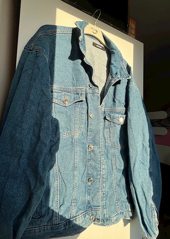 Düğmeli Mavi erkek Denim kot Ceket oversize XL beden