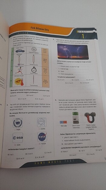  Tyt fizik yeni nesil yaprak test
