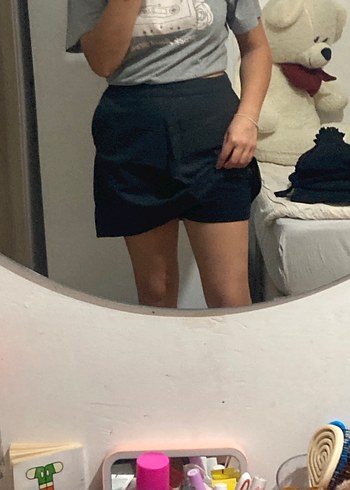 Gri Denim ŞORTLU Etek - Görsel 2