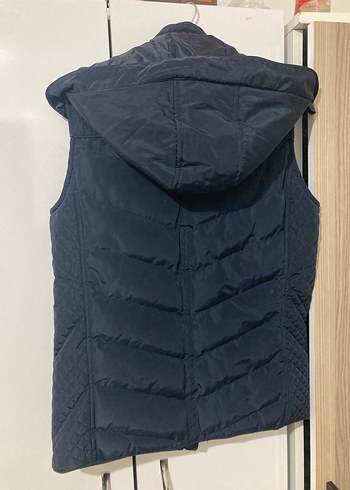 Düğmeli Lacivert Kadın Yelek mont - Görsel 4