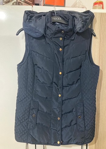 Düğmeli Lacivert Kadın Yelek mont - Görsel 2