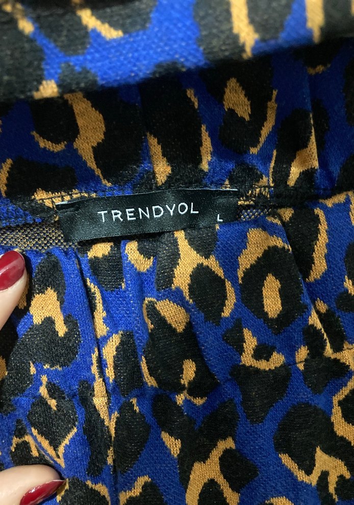 Kadın Mavi Leopar Baskılı alt üst takım - Görsel 2