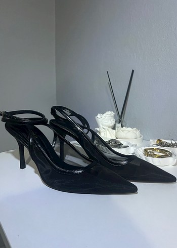 Siyah zara  topuklu ayakkabı - Görsel 2