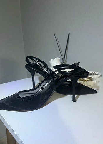 Siyah zara  topuklu ayakkabı - Görsel 4