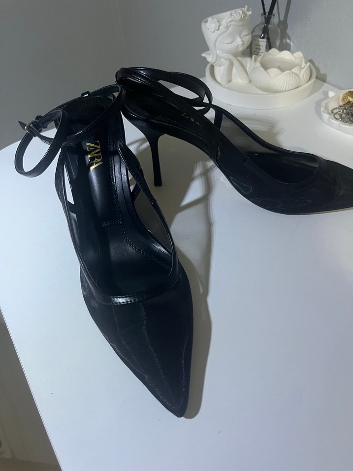 Siyah zara  topuklu ayakkabı - Görsel 5