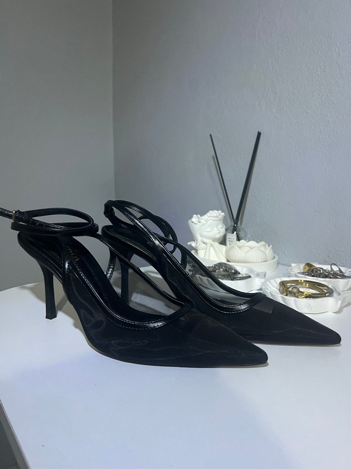 Siyah zara  topuklu ayakkabı - Görsel 2