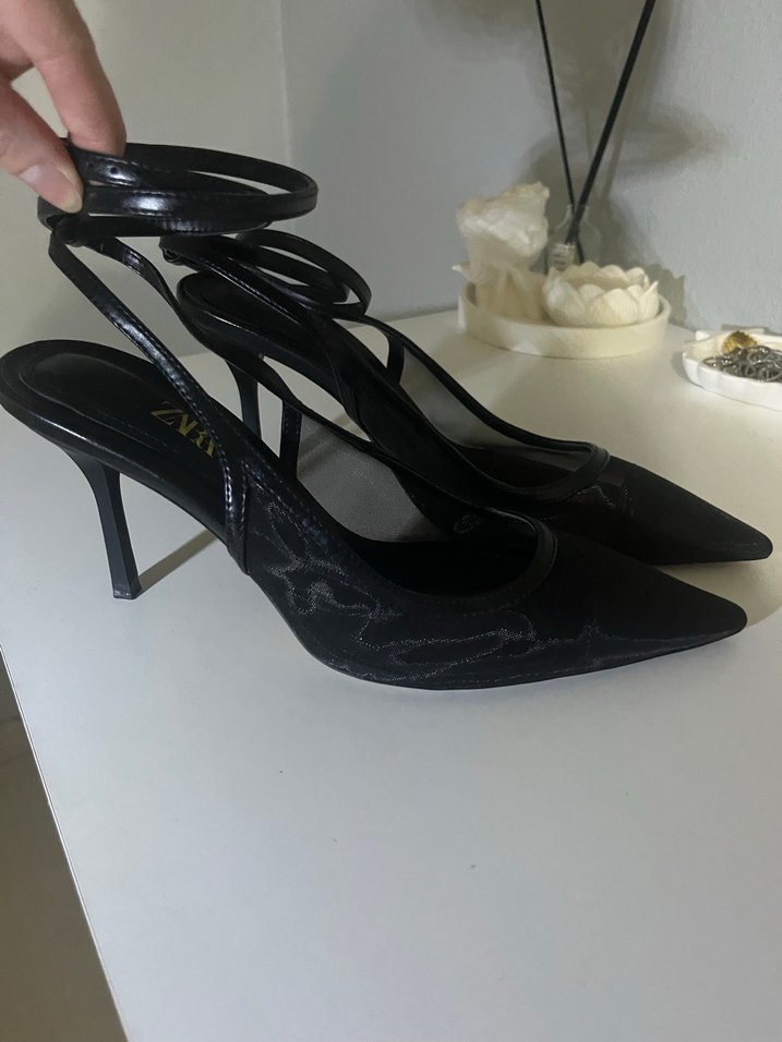 Siyah zara  topuklu ayakkabı - Görsel 3