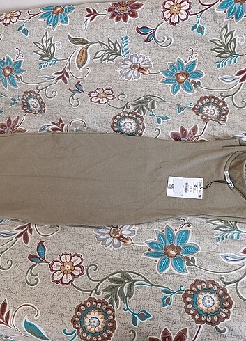 xs Beden camel Renk Bershka Askılı Midi Elbise