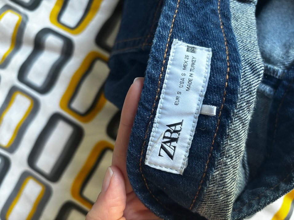 Mavi Mini Kot Etek - Görsel 3