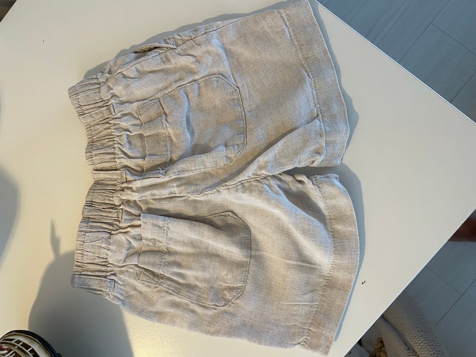 Bohem Tarzı Bej Keten Erkek Çocuk Şortu - Görsel 2