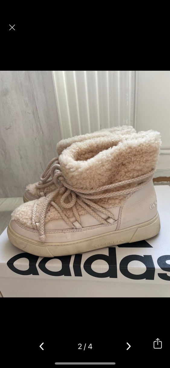 Kızlar için Beyaz Yünlü Kürklü Bot - Görsel 2