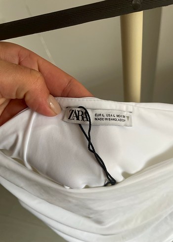 Beyaz Drapeli Kadın Abiye Elbise - Görsel 4