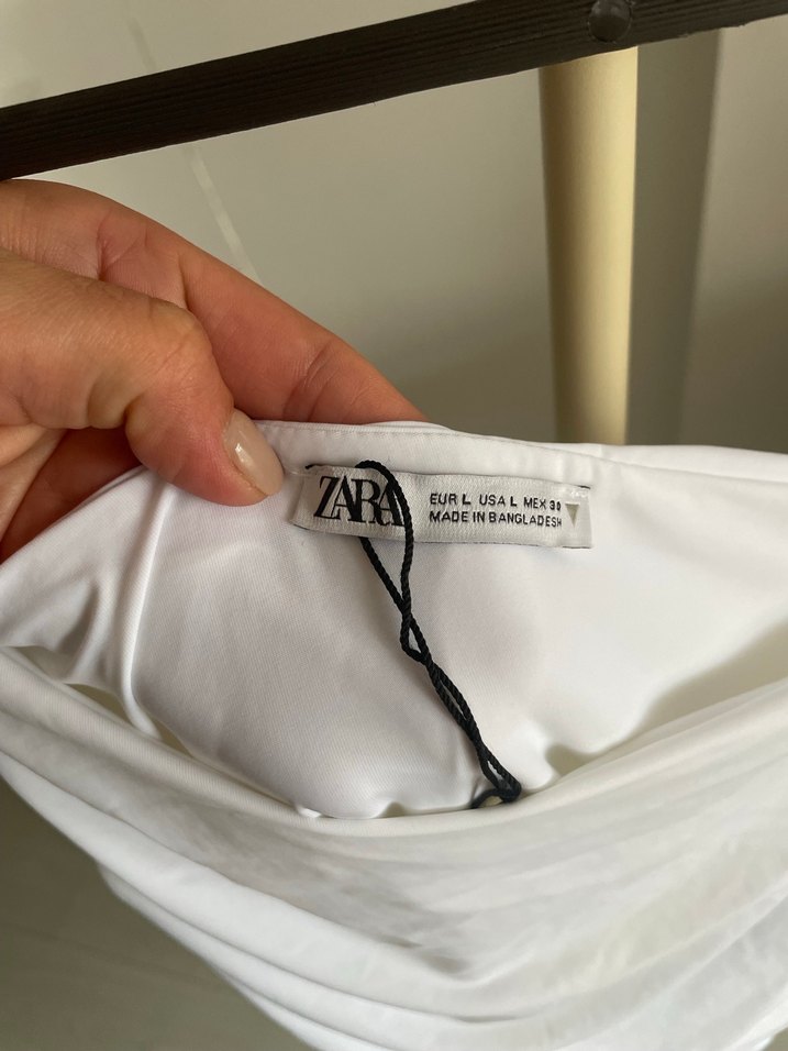 Beyaz Drapeli Kadın Abiye Elbise - Görsel 4