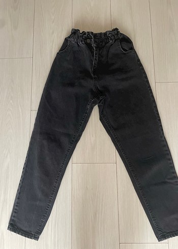 Kadın Siyah Bol Kesim  Midi Kot Pantolon - Görsel 2