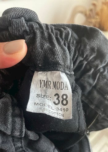 Kadın Siyah Bol Kesim  Midi Kot Pantolon - Görsel 3