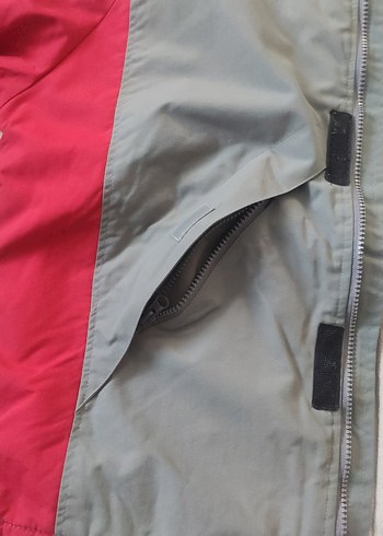 Gri Kırmızı Kapüşonlu Kayak Montu - Görsel 4