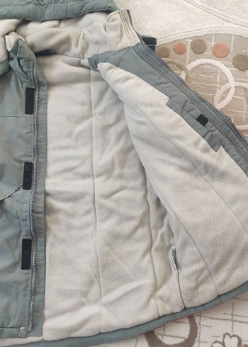 Gri Kırmızı Kapüşonlu Kayak Montu - Görsel 3