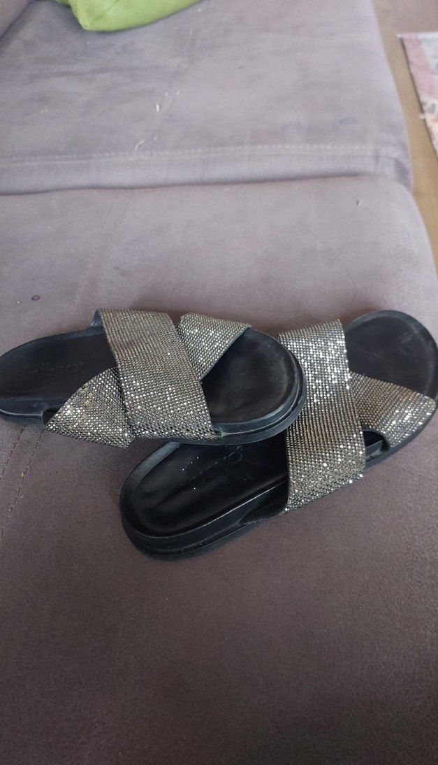 Kadın Gri  düz gercek deri Terlik - Görsel 3