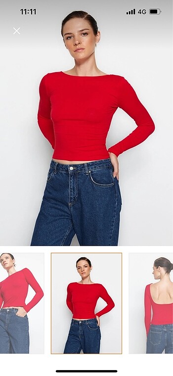 Kırmızı sırt dekolteli body