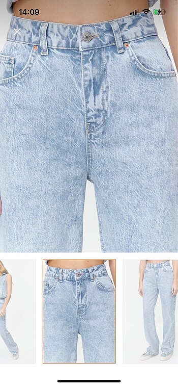 42 Beden mavi Renk Trendyolmilla açık mavi yüksek bel wide leg jean
