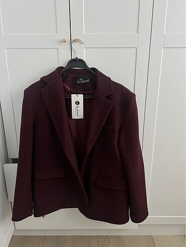 Bordo Kaşe Şal ve Blazer