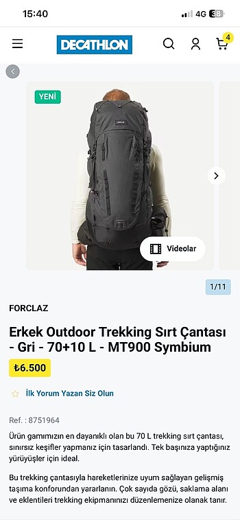 Dağcılık Kamp Çantası 70+10 Litre