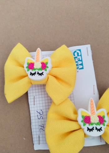  Beden Sarı Unicorn Figürlü Çocuk Toka Seti