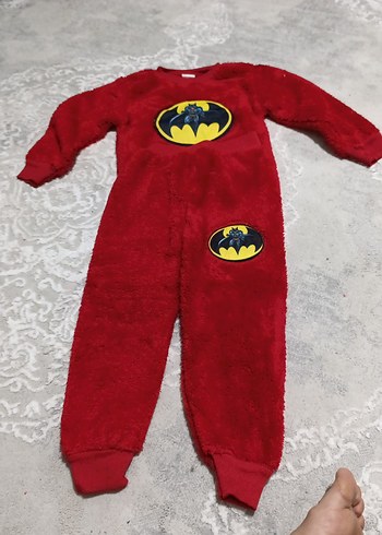 Diğer Kırmızı Erkek Çocuk Batman Peluş Pijama