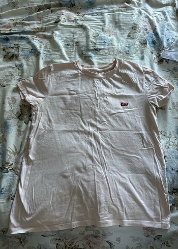 Levis Krem Bisiklet Yaka Tisort