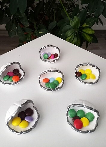 Çiçekli vazo,midye kabuğu lokumluk,kabak model lokumluk - Görsel 8