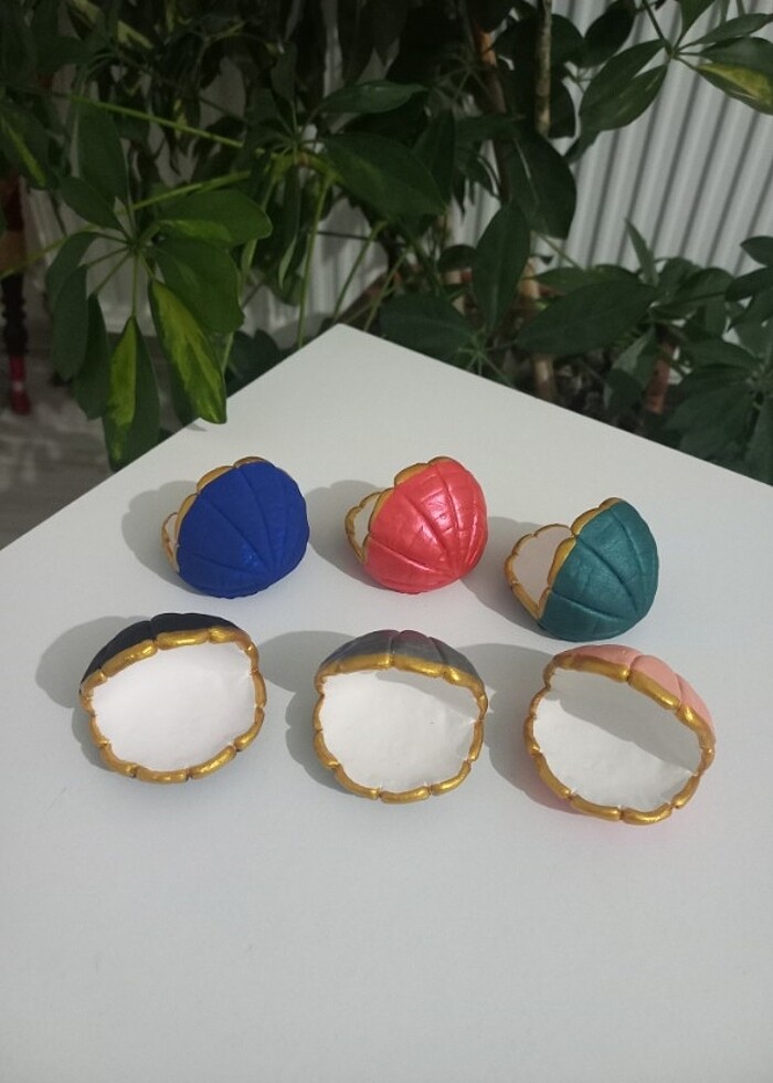 Çiçekli vazo,midye kabuğu lokumluk,kabak model lokumluk - Görsel 4