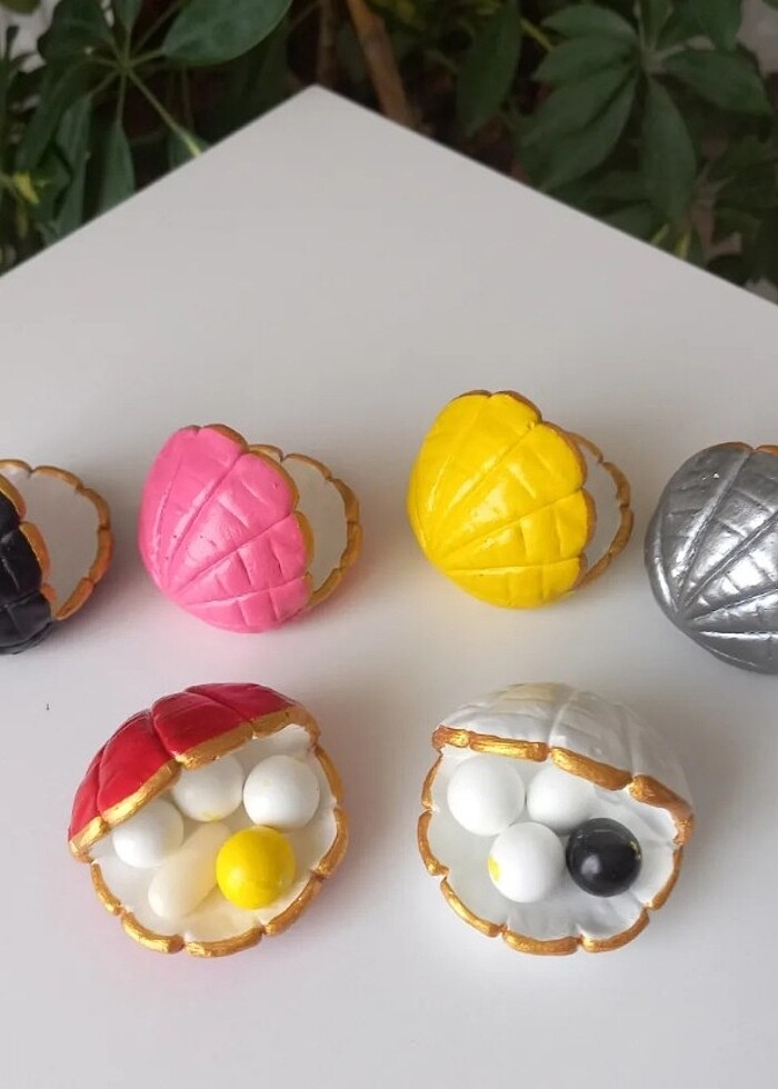 Çiçekli vazo,midye kabuğu lokumluk,kabak model lokumluk - Görsel 5