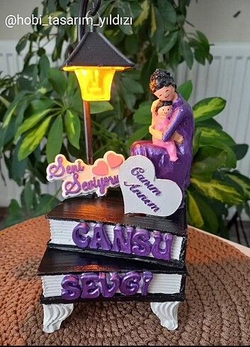 Kitap model lambalı kisiye özel tasarım(Anneler günü,sevgililer - Görsel 6