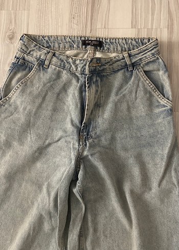 Gri Kadın Bol Kesim Midi Denim Pantolon