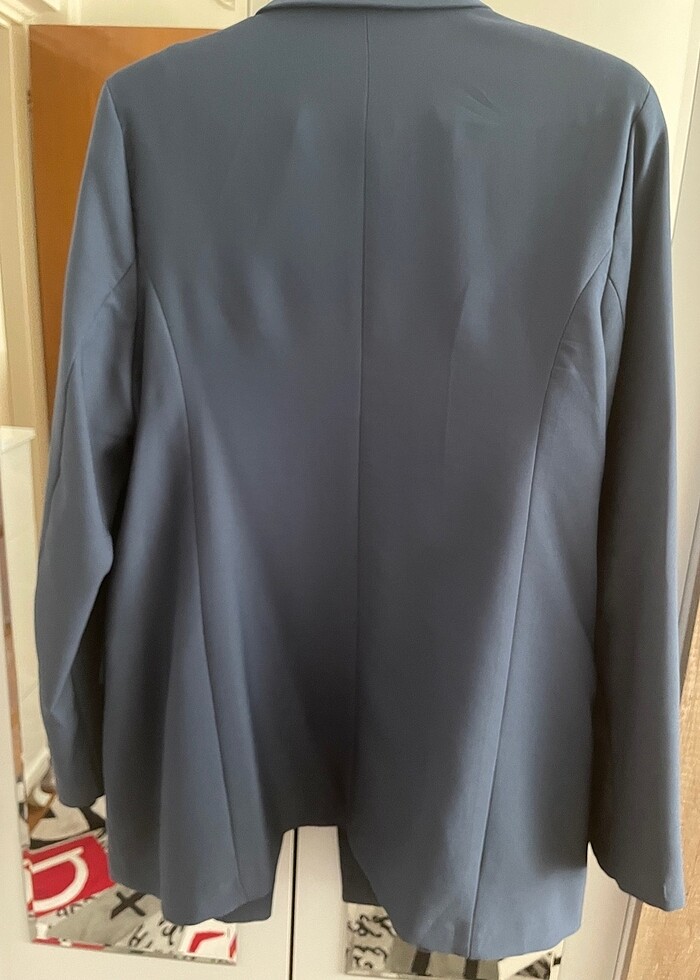 Petrol mavisi blazer ceket - Görsel 3