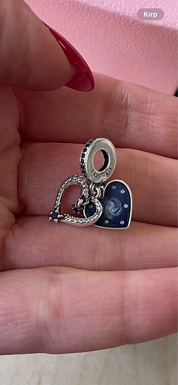 Pandora Kayan Yıldız Kalp Çift Sallantılı Charm
