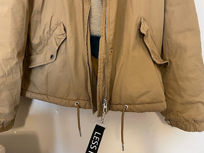 m Beden camel Renk Bershka yünlü parka