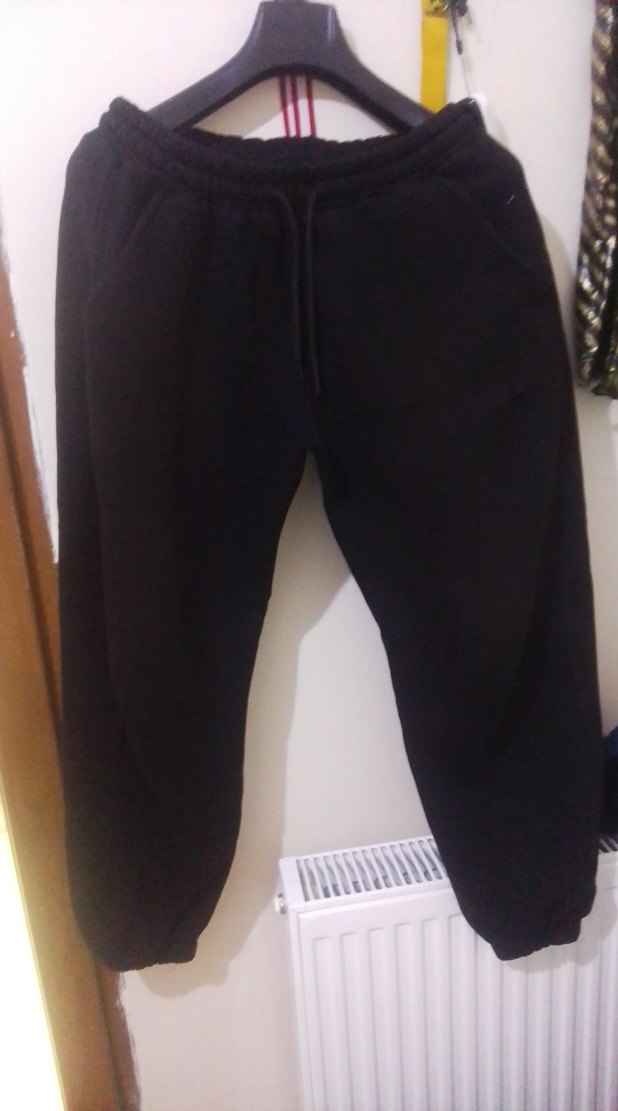 Siyah erkek Rahat Kesim Eşofman Altı - Görsel 3