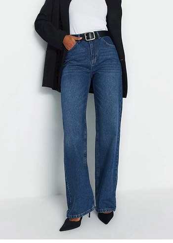 Kadın Lacivert Regular Fit Kot Pantolon