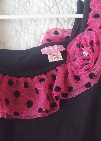 LC Waikiki Puantiyeli Pembe Kız Çocuk Elbise