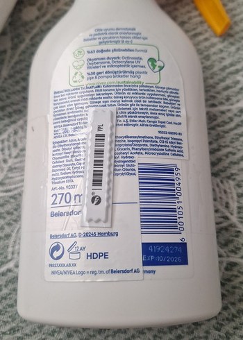 Nivea Bebek ve Çocuk SPF 50 Güneş Koruyucu Sprey - Görsel 3