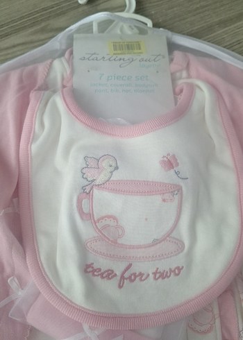 Pembe Dantel Detaylı Kız Bebek Takımı - Görsel 3