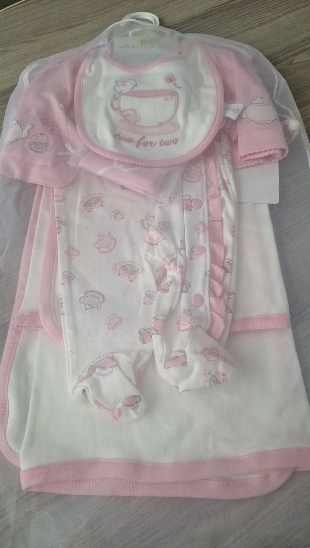 Pembe Dantel Detaylı Kız Bebek Takımı - Görsel 4